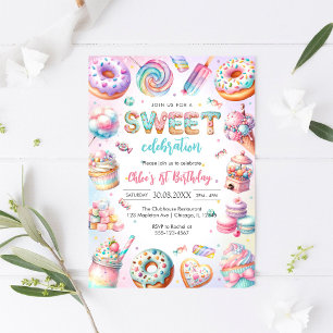 Sweet Candy Birthday Party Invitation