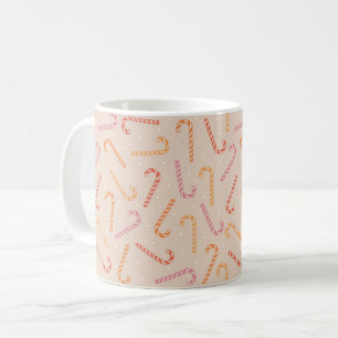 Sweet candy cane pattern coffee mug