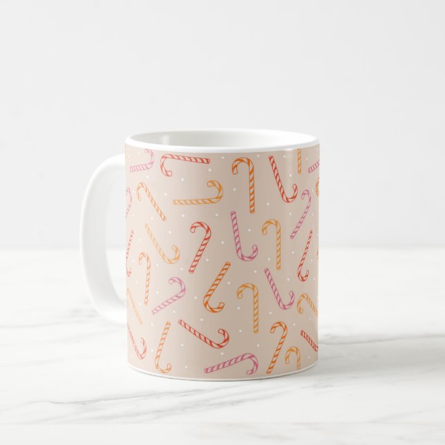 Sweet candy cane pattern coffee mug (Front Left)