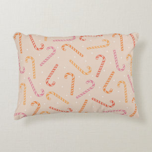 Sweet candy cane pattern decorative cushion