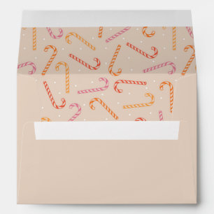 Sweet candy cane pattern envelope