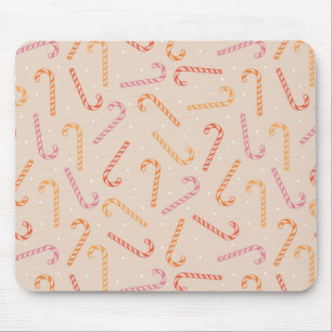 Sweet candy cane pattern mouse pad
