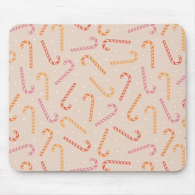 Sweet candy cane pattern mouse pad (Front)