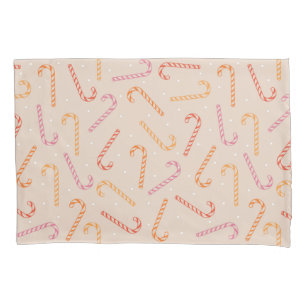 Sweet candy cane pattern pillowcase