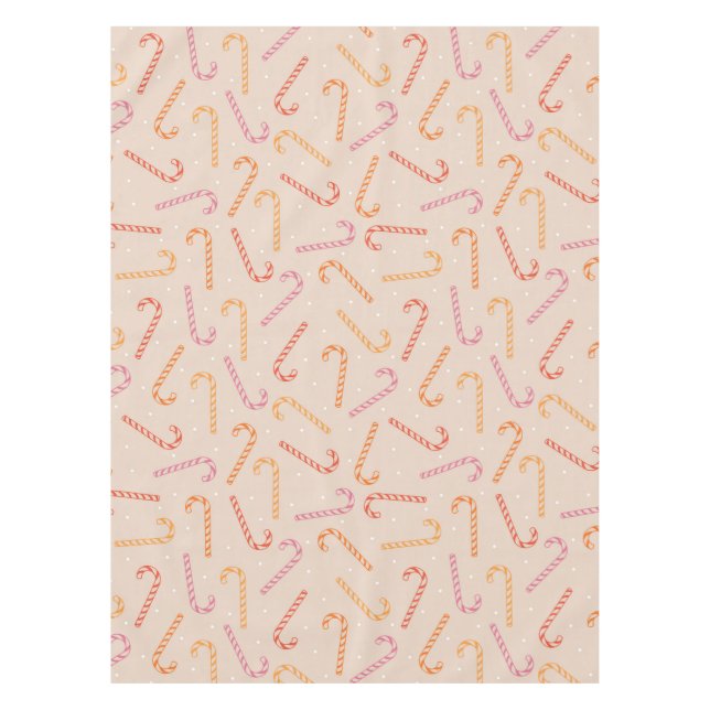 Sweet candy cane pattern tablecloth (Front)