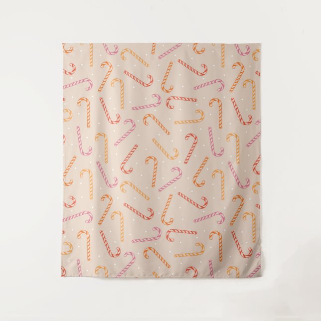 Sweet candy cane pattern tapestry (Front)
