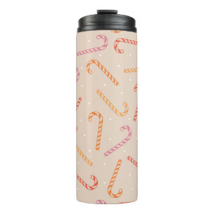 Sweet candy cane pattern thermal tumbler