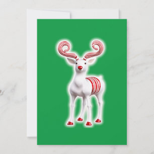 Sweet Candy Cane Reindeer Holiday Card
