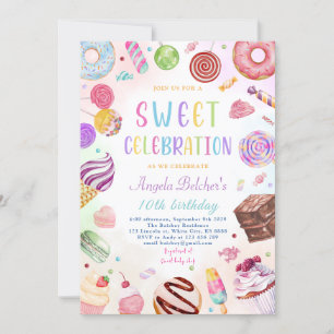 Sweet Candy Celebration Birthday Invitation