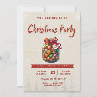 🍬🎄Sweet Candy Christmas Editable 5x7” Invitation