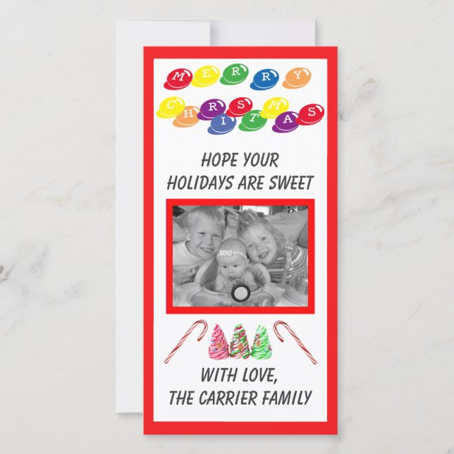 Sweet Candy Christmas - Photo Card (Front)