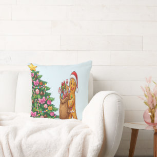 Sweet Candy Christmas Treats Gingerbread Man Cushion
