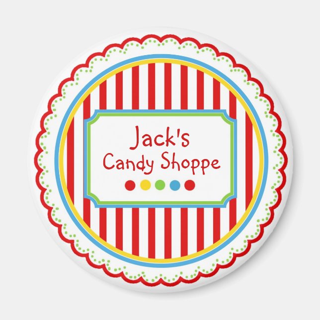 Sweet Candy  Circus Stripes Magnet (Front)