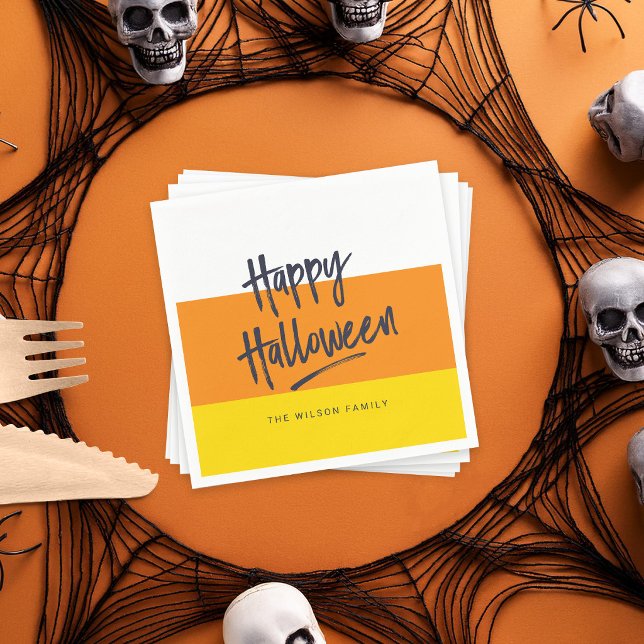 Sweet Candy Corn Happy Halloween Napkin (Creator Uploaded)