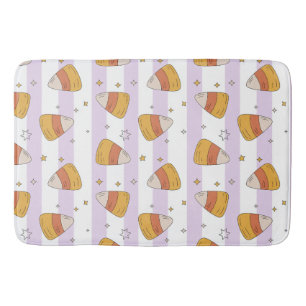 Sweet Candy Corn & Stars Halloween Pattern Bath Mat