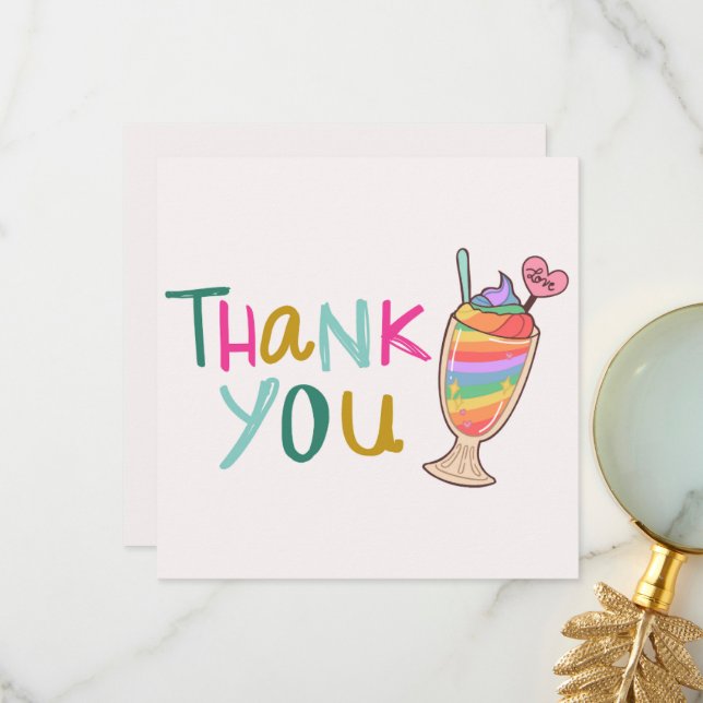 Sweet Candy Ice Cream Thank You Card (Front/Back In Situ)