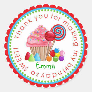 Sweet Candy Land Cupcake Lollipop Stickers