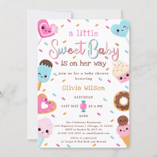 Sweet Candy Land Sprinkles Doughnut Baby Shower  Invitation