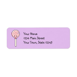 Sweet Candy Lollipop Return Address Label