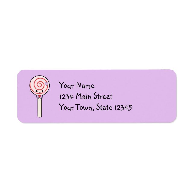 Sweet Candy Lollipop Return Address Label (Front)