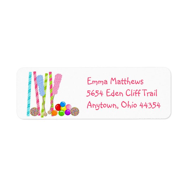 Sweet  Candy Return Address Labels (Front)
