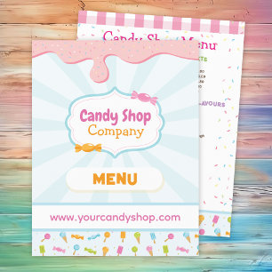 Sweet Candy Shop and Ice Cream Menu Flyer