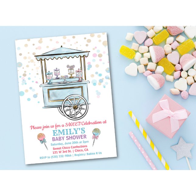 Sweet Candy Shop Baby Shower Invitation (Creator Uploaded)