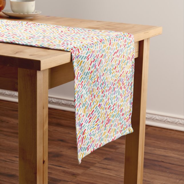 Sweet Candy Sprinkle Pattern Medium Table Runner (In Situ)