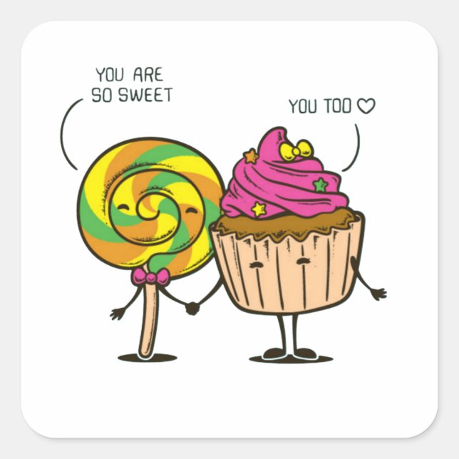 Sweet Candy Square Sticker (Front)