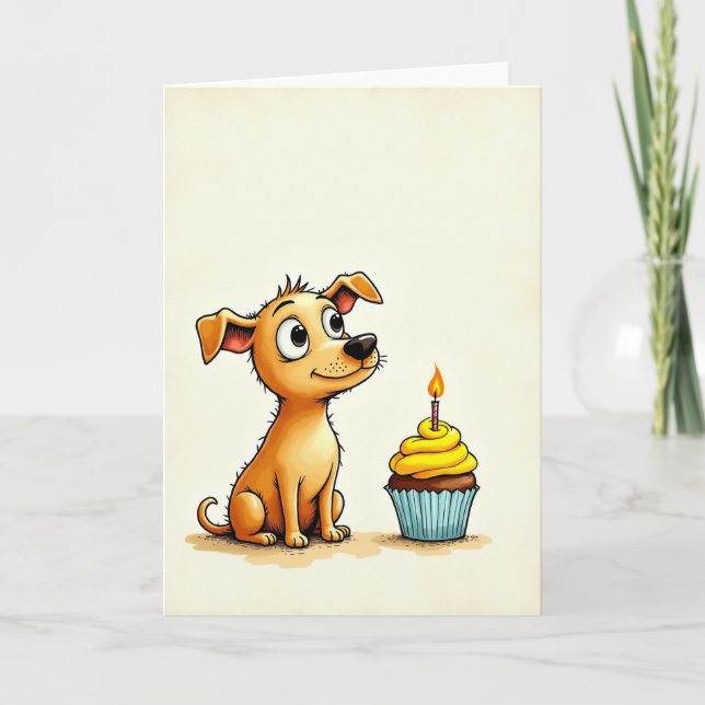 Sweet Canine Birthday Card (Front)