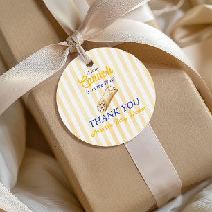 Sweet Cannoli Yellow Blue Italian Baby Shower Favour Tags