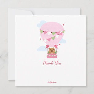 Sweet Capybara Birthday Presonalized Thank You Card