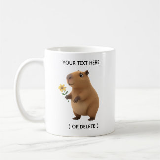 Sweet Capybara Sunflower Custom Name Mug