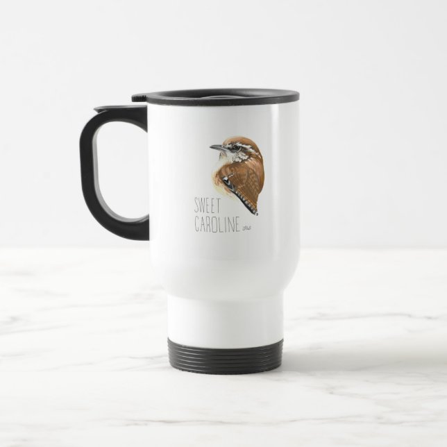 Sweet Caroline (Carolina Wren) Travel Mug (Left)