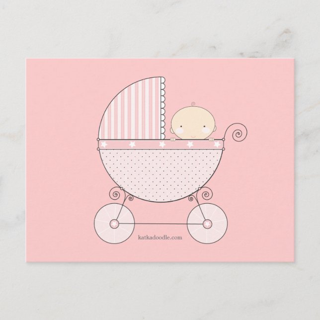 Sweet Carriage Mummy Advice Card Baby Shower Card (Front)
