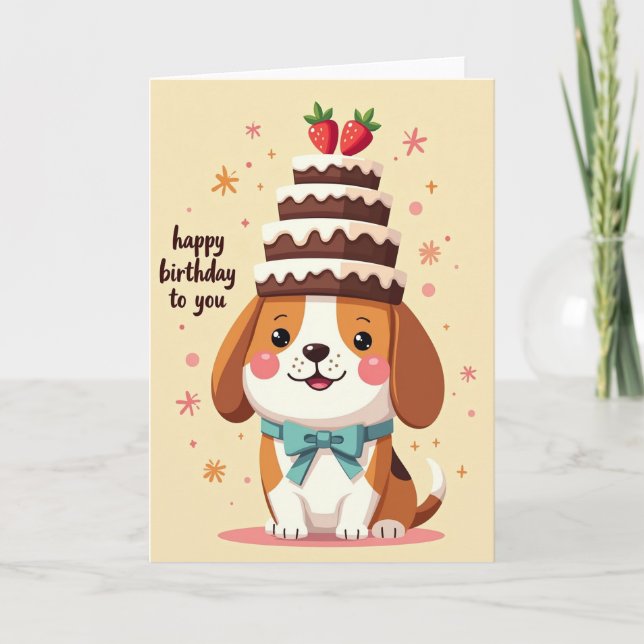 Sweet Cartoon Dog Card (Front)