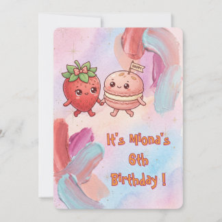 Sweet Cartoon Party Bithday Invitation