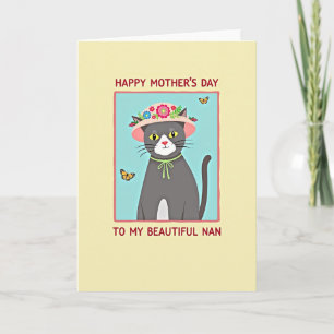 Sweet Cat Moms Day Art Card