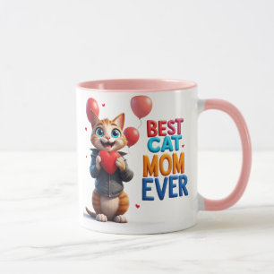 Sweet Cat Mum Kitty With Big Eyes 🐱 Mug