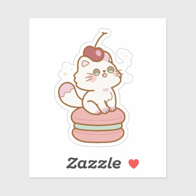 Sweet Cat on Macaron Cute (Sheet)