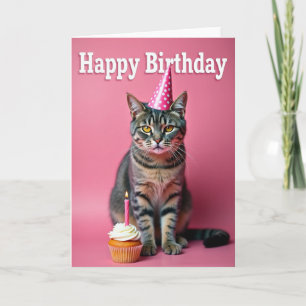 Sweet Cats Hat Birthday Card