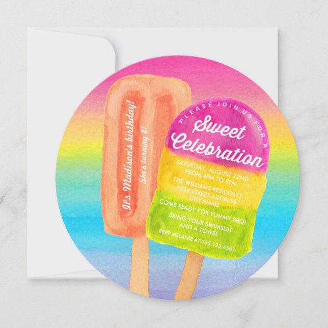 Sweet Celebration Birthday Party Invite (Front)