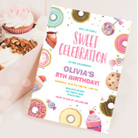 Sweet Celebration Candy Doughnut Pink Girl Birthda