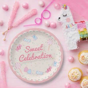 Sweet Celebration Candy Theme Kids Birthday Paper Plate