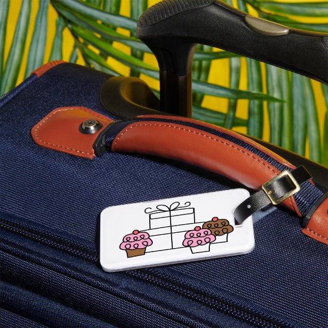 Sweet Celebration Cupcake and Gift Box  Luggage Tag (Creator Uploaded)