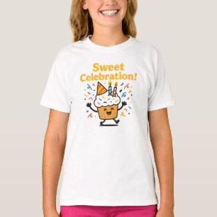 Sweet Celebration Cute Chocolate Cupcake Design T-Shirt