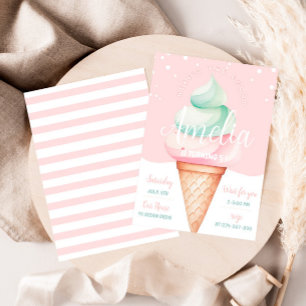 Sweet Celebration Ice Cream Birthday  Invitation