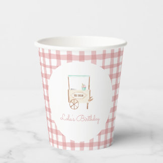 Sweet Celebration Ice Cream Pink Birthday Paper Cups