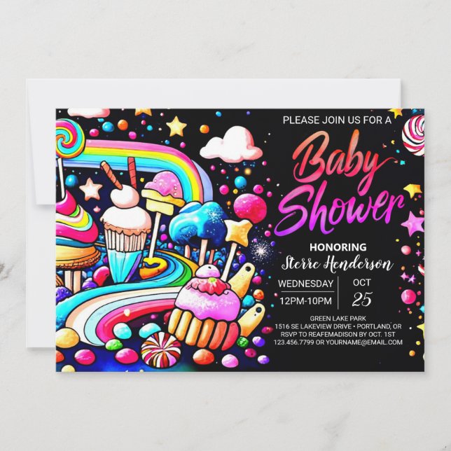 Sweet Celebration Lollipop Baby Shower Invitation (Front)