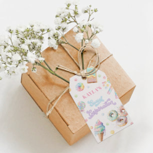 Sweet Celebration Pastel Candy Land Girl Birthday Gift Tags